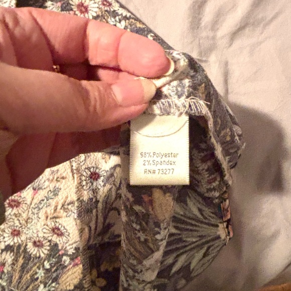 LC Lauren Conrad Floral Print Dress Black Peter Pan Collar Size 6 Cottagecore - Picture 4 of 5